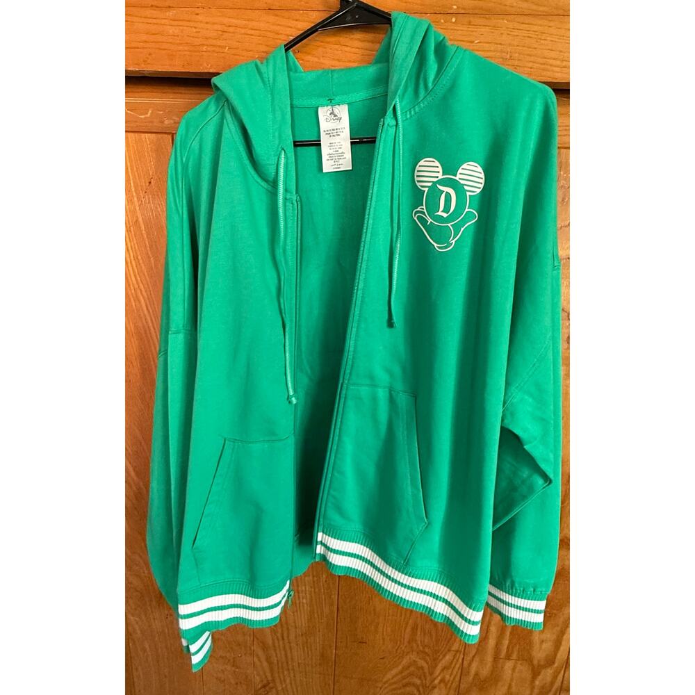 NWT Disney Parks Kaleidoscope Varsity Zip Hoodie - Green XL - Picture 9 of 11